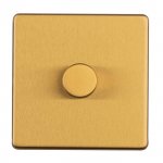 Eurolite ECSB1DLED Concealed 3mm 1 gang dimmer, Satin Brass