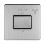 Eurolite ECSSFSWB Concealed 3mm 6A Fan Isolator switch, Stainless Steel