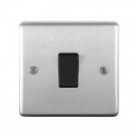 Eurolite SSS20ASWB Stainless steel 20A switch, Satin Brass, Black rocker