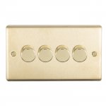 Eurolite SB4D400 Stainless steel 4 Gang dimmer, Satin Brass