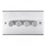 Eurolite SSS4DLED Stainless steel 4 Gang dimmer, Satin Stainless Steel