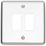 Eurolite EN-G2PC Enhance Decorative 2 gang grid plate, Polished Chrome