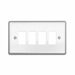 Eurolite EN-G4SS Enhance Decorative 4 gang grid plate, Stainless Steel