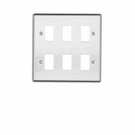 Eurolite EN-G6SS Enhance Decorative 6 gang grid plate, Stainless Steel