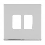 Eurolite EC-G2PC Concealed 3mm 2 gang grid plate, Polished Chrome