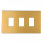 Eurolite EC-G3SBB Concealed 3mm 3 gang grid plate, Satin Brass