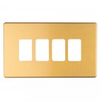 Eurolite EC-G4SBB Concealed 3mm 4 gang grid plate, Satin Brass