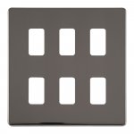 Eurolite EC-G6BN Concealed 3mm 6 gang grid plate, Black Nickel