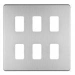 Eurolite EC-G6SS Concealed 3mm 6 gang grid plate, Stainless Steel