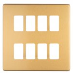 Eurolite EC-G8SBB Concealed 3mm 8 gang grid plate, Satin Brass