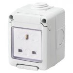 Gewiss GW27843 Watertight enclosure IP55, 1 Gang 2P+E 13A socket