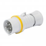 Gewiss GW60001H 16A 2P+E 100-130V 50/60Hz Yellow IP44/IP54, screw wiring straight plug