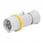 Gewiss GW60012H 32A 2P+E 100-130V 50/60Hz Yellow IP44/IP54, screw wiring straight plug