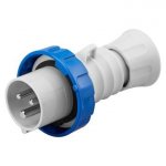 Gewiss GW60026H 16A 2P+E 200-250V 50/60Hz Blue IP66/IP67/IP68/IP69, screw wiring straight plug