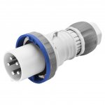 Gewiss GW61048H 63A 2P+E 200-250V 50/60Hz Blue IP66/IP67/IP68/IP69, mantle terminal straight plug