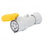 Gewiss GW62001H 16A 2P+E 100-130V 50/60Hz Yellow IP44/IP54, screw wiring straight connector