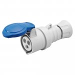 Gewiss GW62004H 16A 2P+E 200-250V 50/60Hz Blue IP44/IP54, screw wiring straight connector