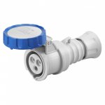 Gewiss GW62037H 32A 2P+E 200-250V 50/60Hz Blue IP66/IP67/IP68/IP69, screw wiring straight connector
