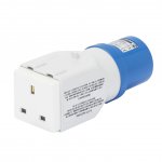 Gewiss GW64204 16A 2P+E 230V 50/60Hz Blue IP44 industrial to domestic system adaptor