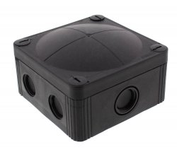 WISKA 10105601 COMBI 407 BK junction box, 95 x 95 x 60mm, black, plastic