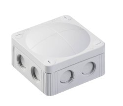 WISKA 10060401 COMBI 308/5 LG junction box, 85 x 85 x 51mm, grey, plastic, with terminals