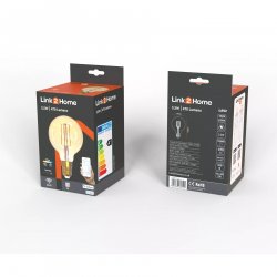  Link2Home L2HFE27L6W Smart colour-change balloon filament lamp bulb, E27 base
