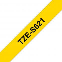 Brother Pro Tape TZe-S621 Strong adhesive tape - Black on Yellow, 9mm