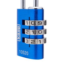 C.K K10520BLUD Kasp Aluminium Combination Padlock, 20mm, Blue