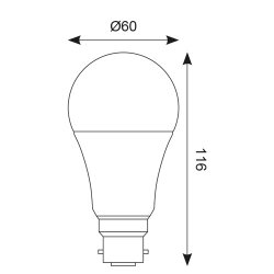 Ansell Lighting AOCTOW/A60LED/TW/B22