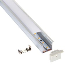 Saxby 97739 RigelSLIM Recessed wide 2m aluminium profile/extrusion silver