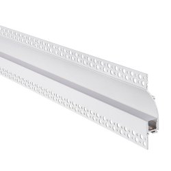 Saxby 102665 Rigel Wall Flange Plaster-in 2m aluminium profile/extrusion white