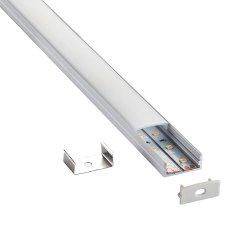 Saxby 97735 RigelSLIM Surface Wide 2m aluminium profile/extrusion silver