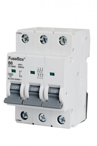 FuseBox MT10B063 MCB 3 pole 10kA, 6A, B curve