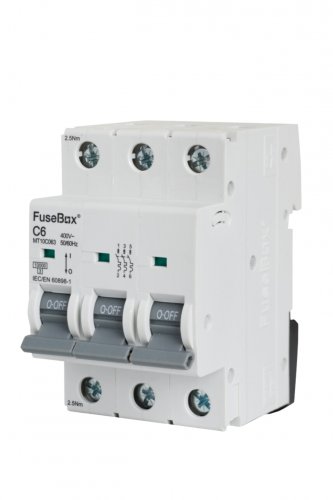 FuseBox MT10C063 MCB 3 pole 10kA, 6A, C curve