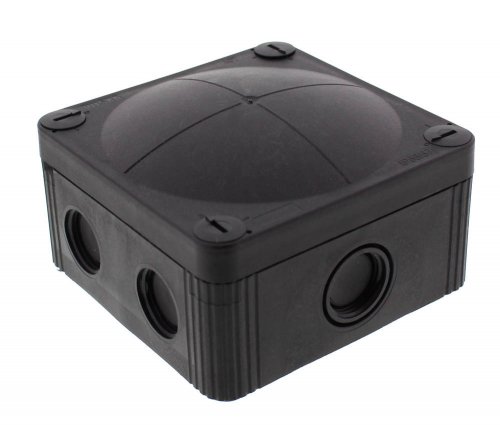 WISKA 10105601 COMBI 407 BK junction box, 95 x 95 x 60mm, black, plastic