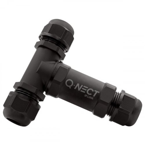 Q-NECT QOE3053BLK 5 pole 2 way 24A IP68 T-connector