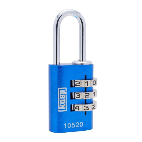 C.K K10520BLUD Kasp Aluminium Combination Padlock, 20mm, Blue