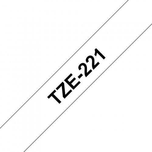 Brother TZe-221 Labelling Tape  Black on White, 9mm wide.