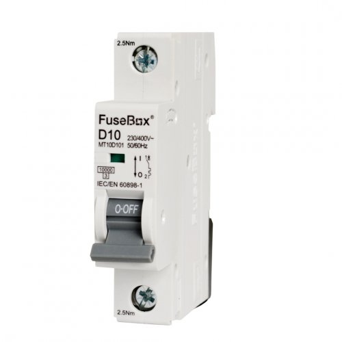 FuseBox MT10D101 MCB 1 pole 10kA, 10A, D curve