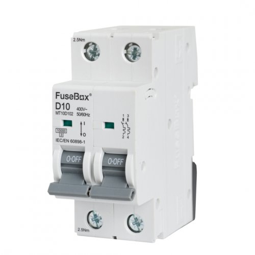 FuseBox MT10D102 MCB 2 pole 10kA, 10A, D curve