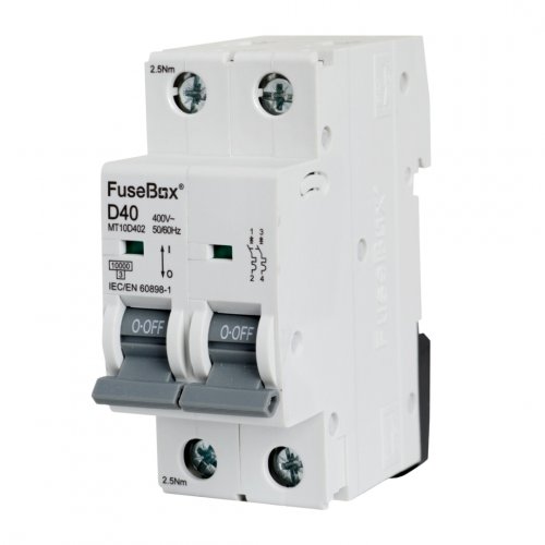 FuseBox MT10D402 MCB 2 pole 10kA, 40A, D curve