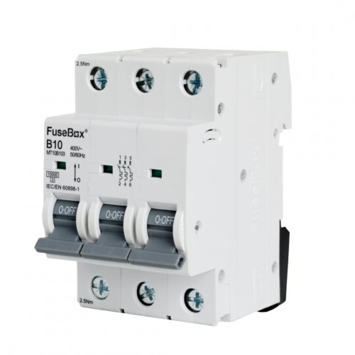 FuseBox MT10B103 MCB 3 pole 10kA, 10A, B curve