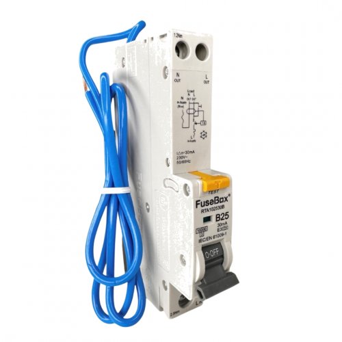 FuseBox RTA102530B RCBO 30mA 10kA (Type A), 25A, B curve