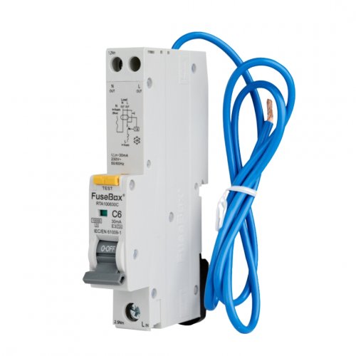 FuseBox RTA100630C RCBO 30mA 10kA (Type A), 6A, C curve