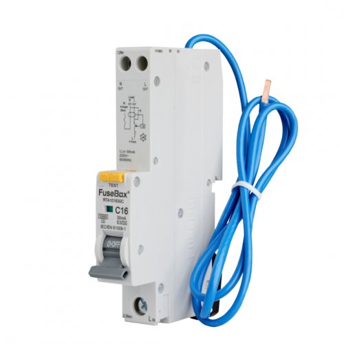 FuseBox RTA101630C RCBO 30mA 10kA (Type A), 16A, C curve