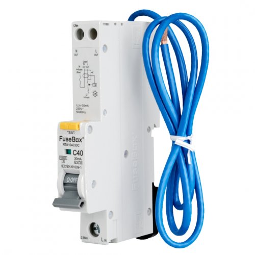 FuseBox RTA104030C RCBO 30mA 10kA (Type A), 40A, C curve