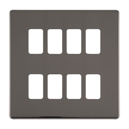 Eurolite EC-G8BN Concealed 3mm 8 gang grid plate, Black Nickel
