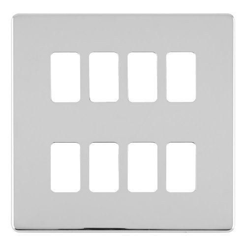 Eurolite EC-G8PC Concealed 3mm 8 gang grid plate, Polished Chrome