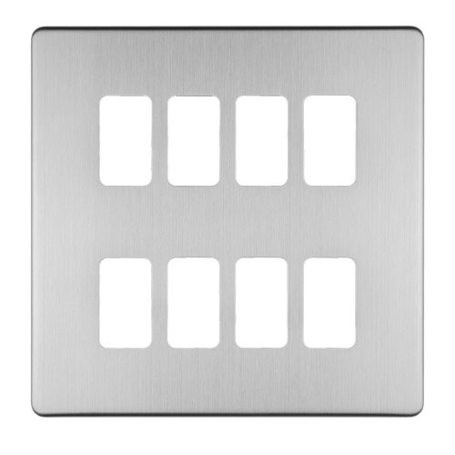 Eurolite EC-G8SS Concealed 3mm 8 gang grid plate, Stainless Steel