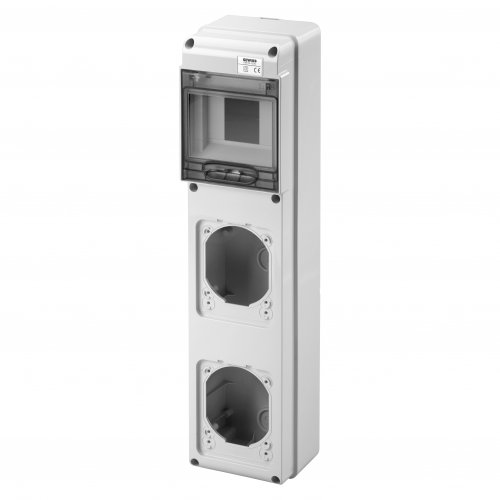 Gewiss GW68020N Q-DIN distribution, 5 modules, 2 flange IEC 309 16/32A IP44/67 - IP65